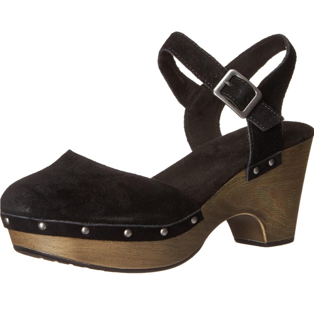 White Mountain Cherub Women’s Black Suede Leather Clogs Size 7.5